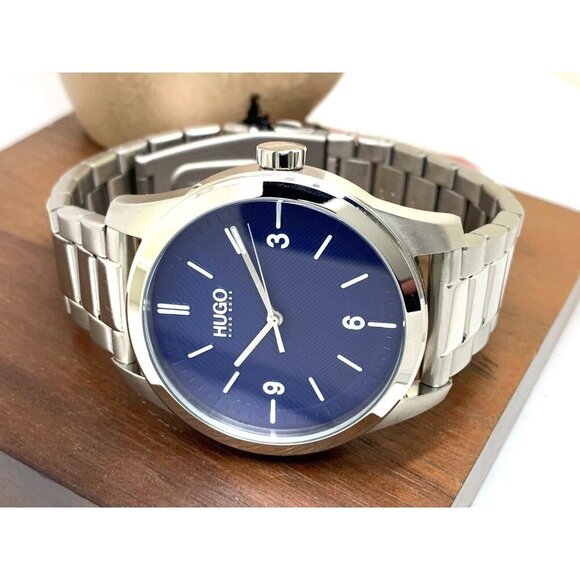 Hugo Boss Men's Watch 1530015 Quartz Blue Dial Silver Stainless Steel 44… - Picture 7 of 13